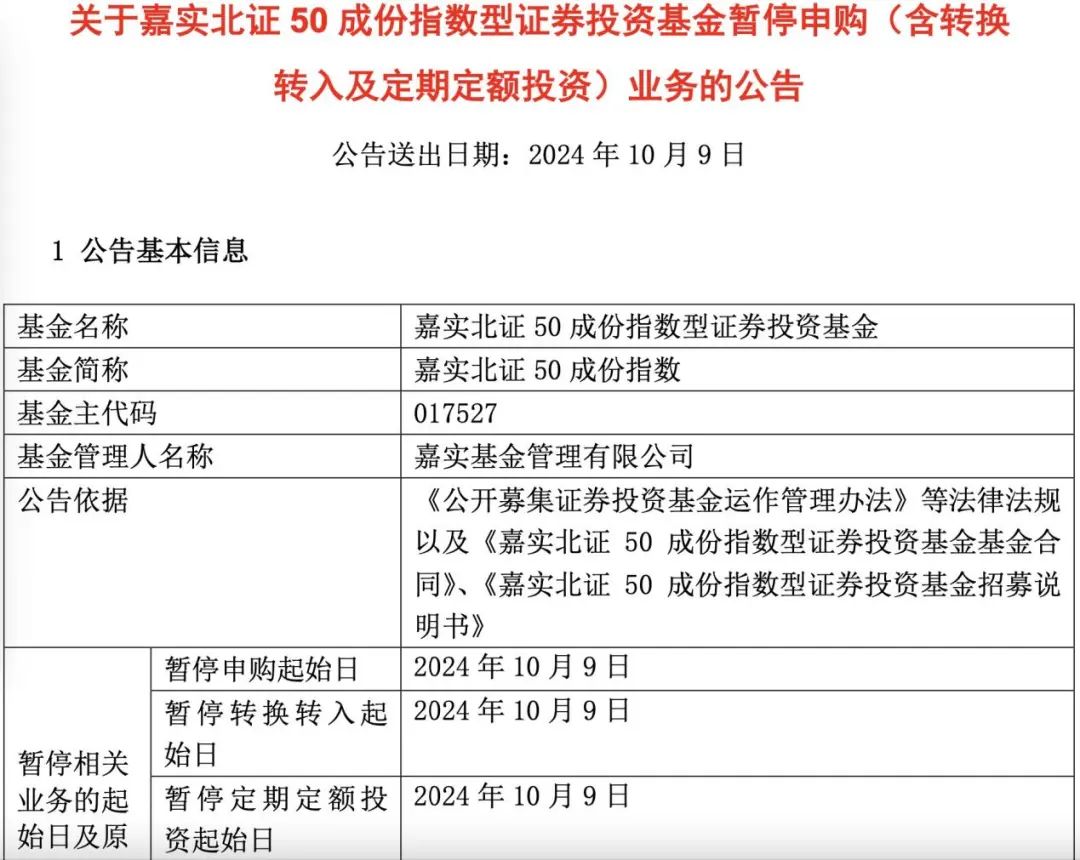 北交所行情火爆，多只北证50指数基金实施限购